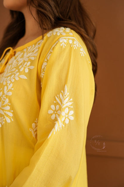 Gul Dori Chikankari Modal Kurti