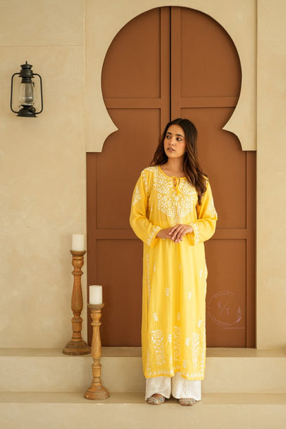 Gul Dori Chikankari Modal Kurti