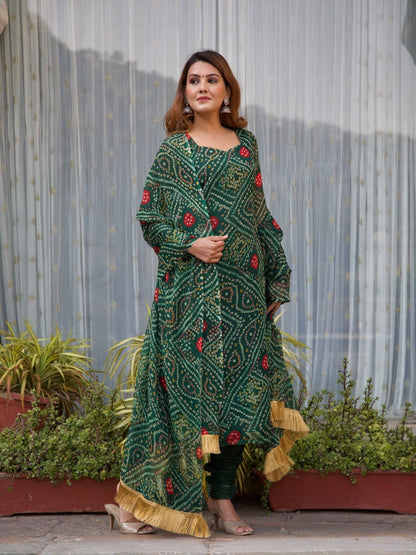 Kia Bandhani Chiffon Kurta Set