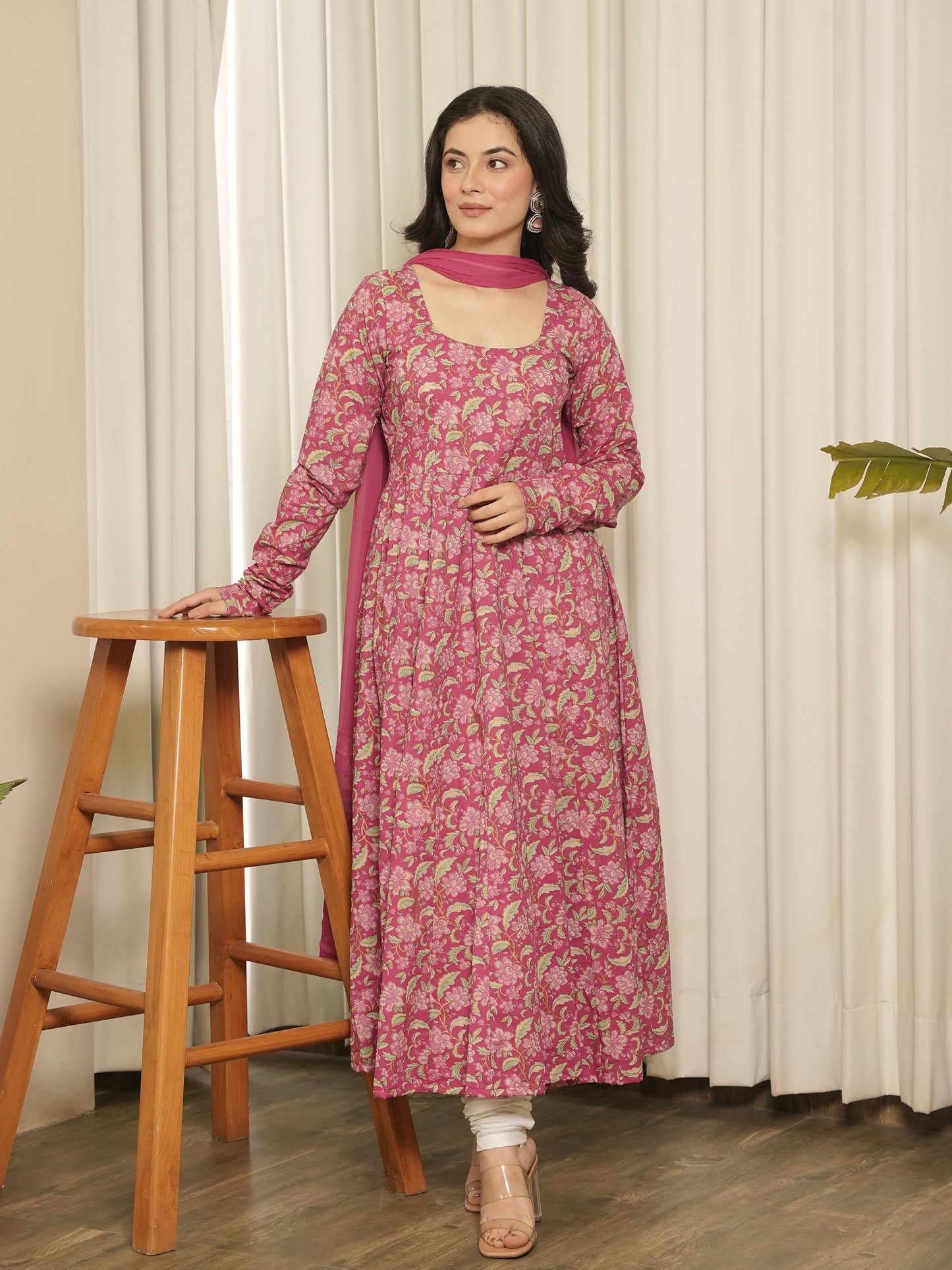 Aish Block Print Anarkali Set