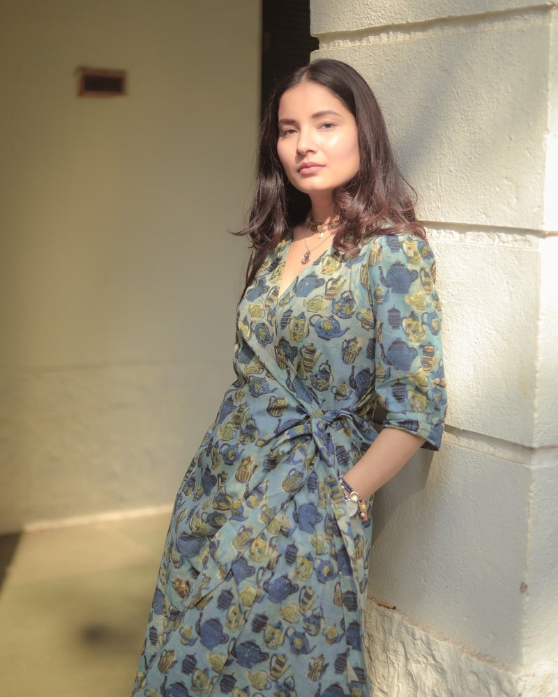 Baga Indigo Wrap Dress