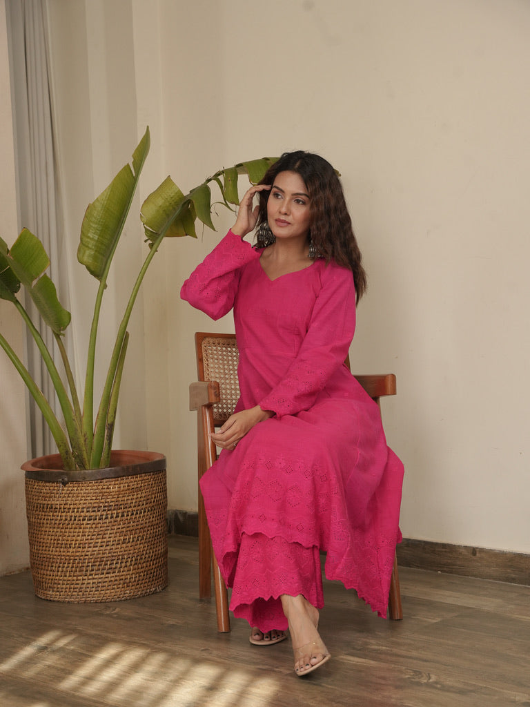 Rani Gulaab Cotton Kurta Set