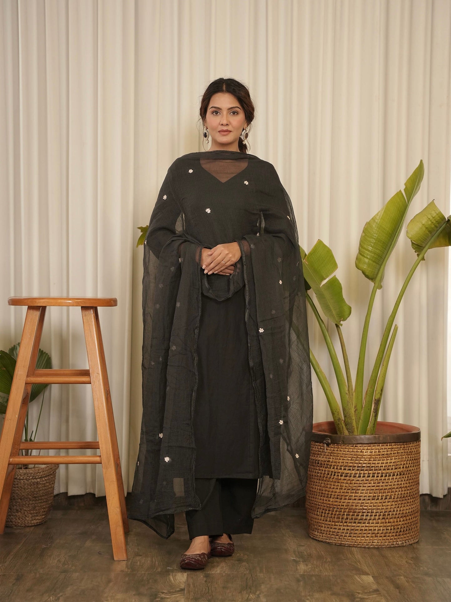 Rabia Embroidered Hand-dyed Cotton Suit Set