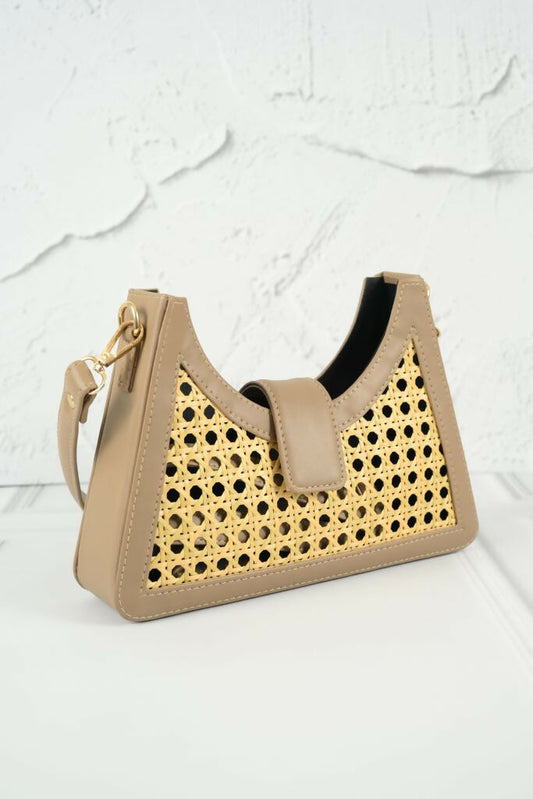 Beige beach baguette bag 2