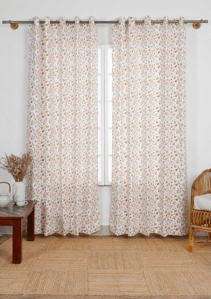 Room Darkening - Forest Bloom Printed Cotton Floral Curtain