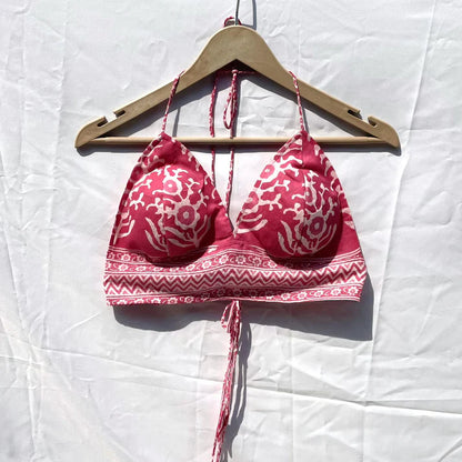 Leaf Print Cotton Bralette