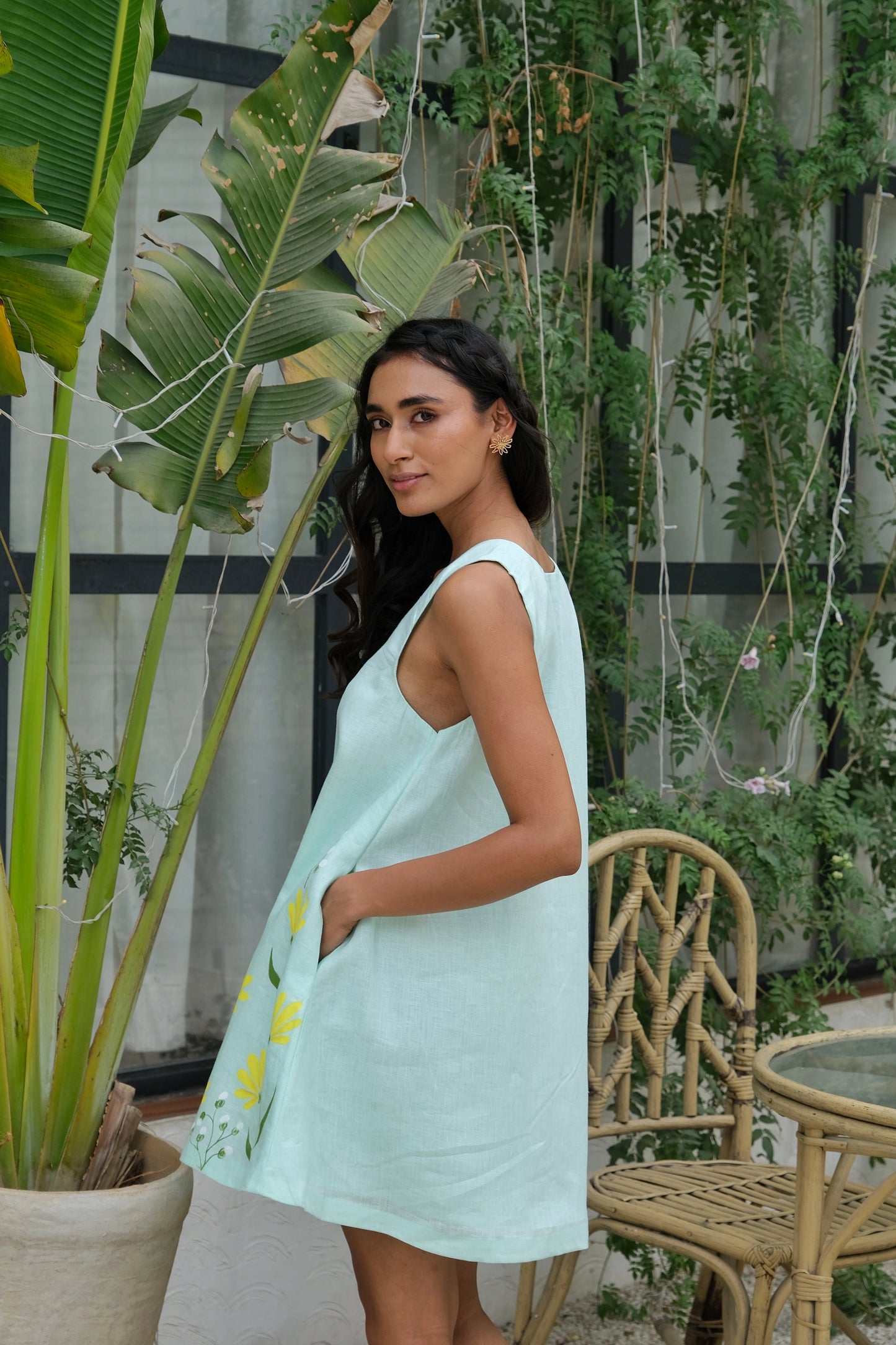 Buttercup Hand-painted Linen Dress