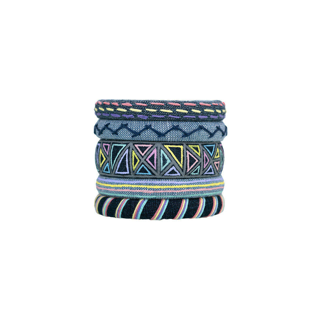 Spectrum Denim Bangle Set