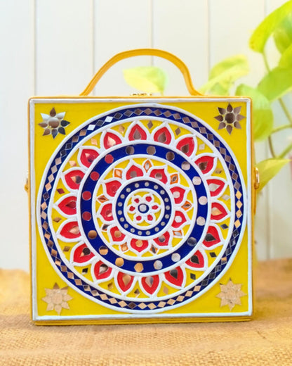 Concentric Circles Lippan Art Handcrafted Box Bag