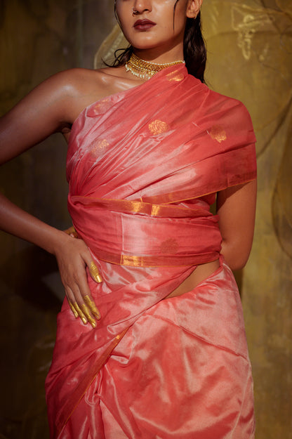 Gulkand I Pink Handloom Silk Saree