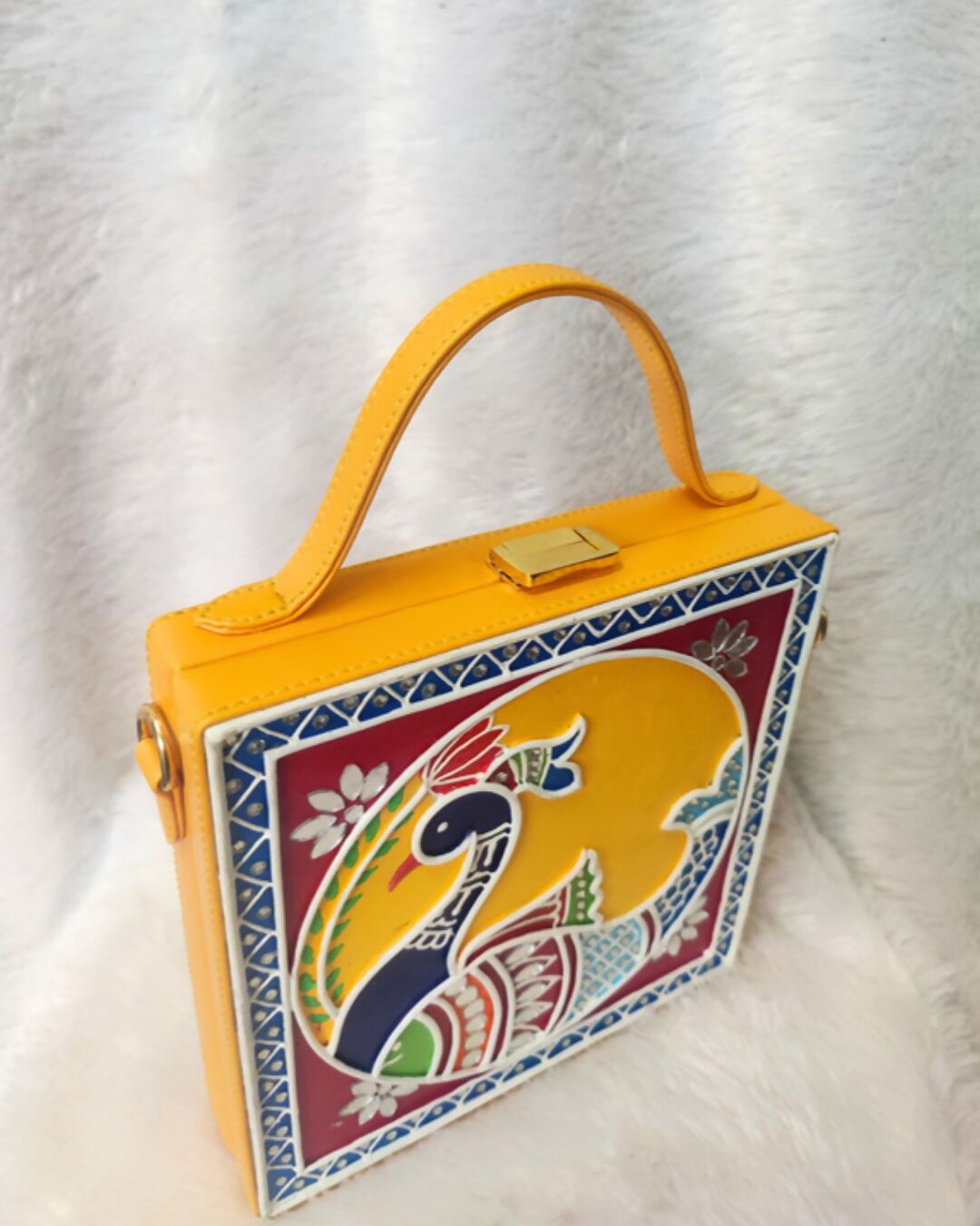 Peacock Lippan Art Handcrafted Box Bag