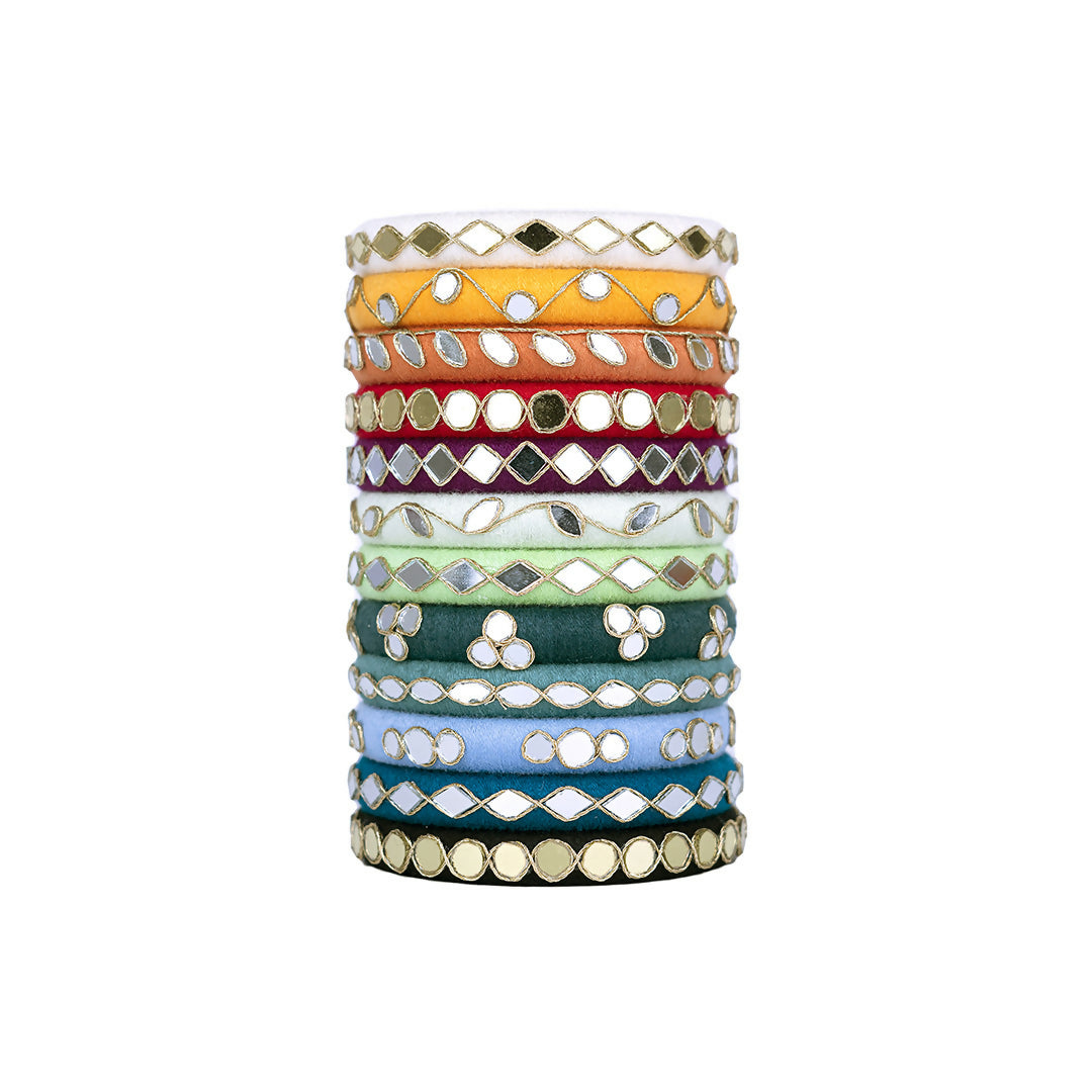 Roshini Mirror Work Multicolor Bangle Set