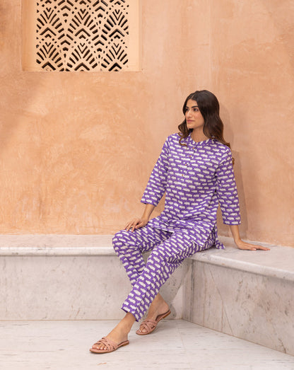 Happy Hippos Short Kurta Pyjama - Soft Cotton Co-ord Set