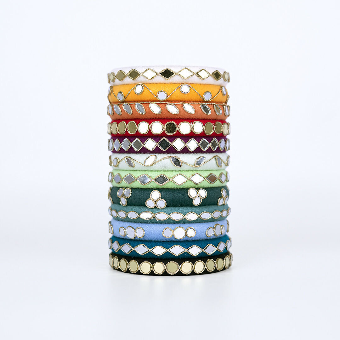 Roshini Mirror Work Multicolor Bangle Set