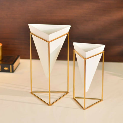 Triangular Desk Planters: Set of 2