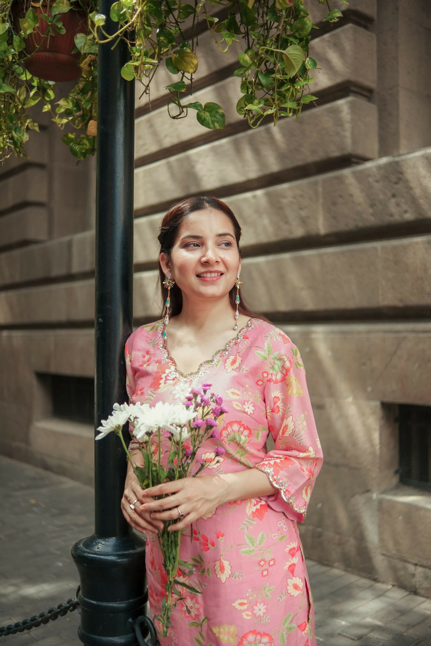 Peach Bloom Monochrome Kurta Set