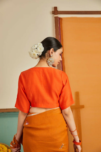 Nargis Chanderi Orange Blouse