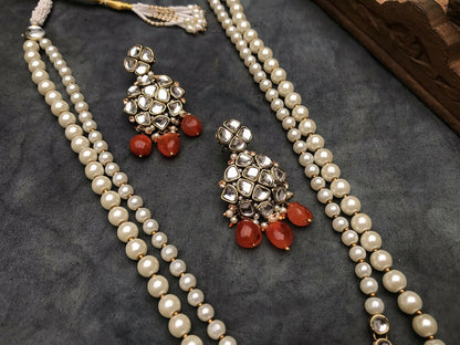 Kundan Long Layered Necklace Set