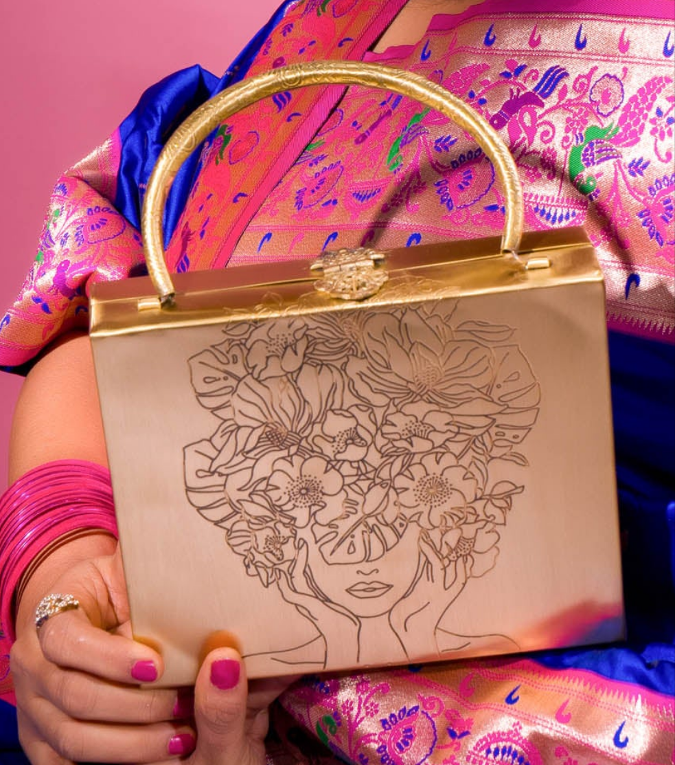 Aafreen Square Diva Brass Bag