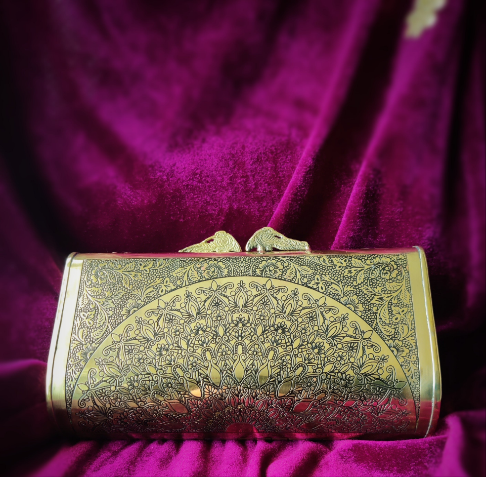 Aafreen Mandala Brass Clutch