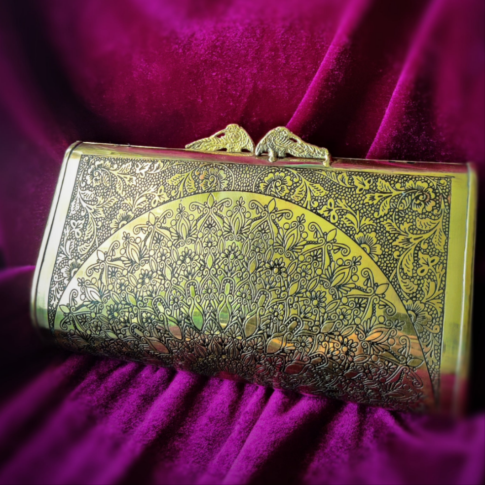 Aafreen Mandala Brass Clutch