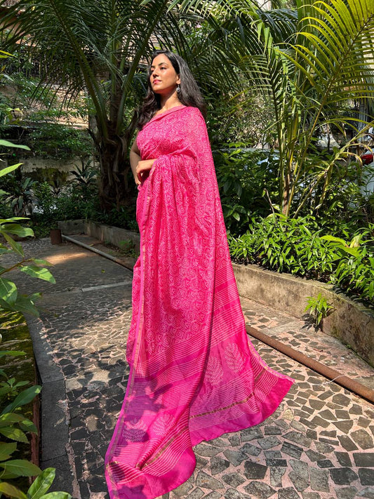 Langcha Chanderi Silk Ready To Wear Pocket Saree