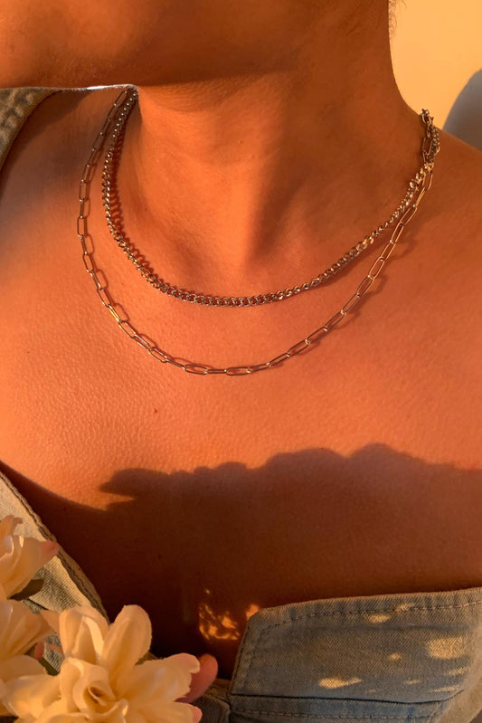 Brooklyn Beauty Double Layered Silver Neckchain