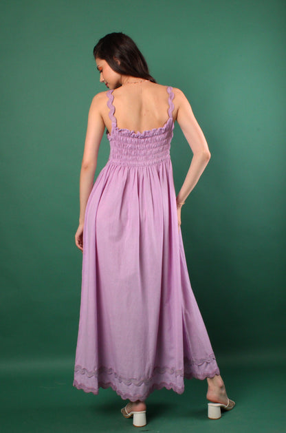 Pansy Purple Long Dress