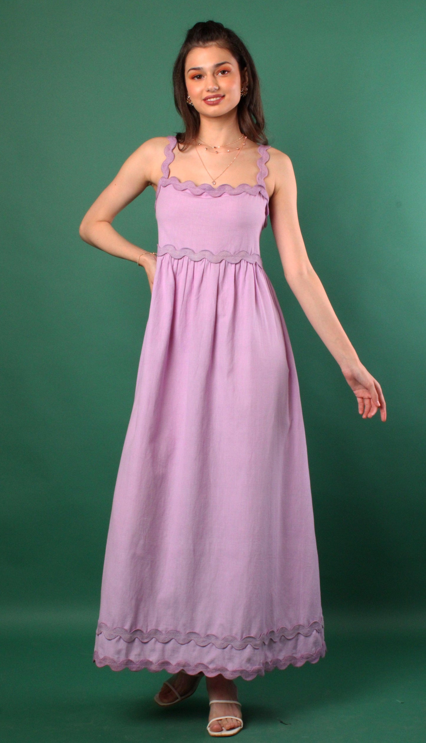 Pansy Purple Long Dress