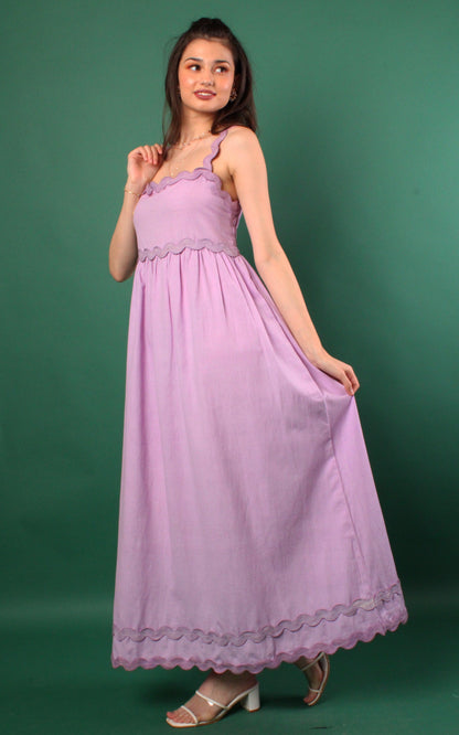 Pansy Purple Long Dress