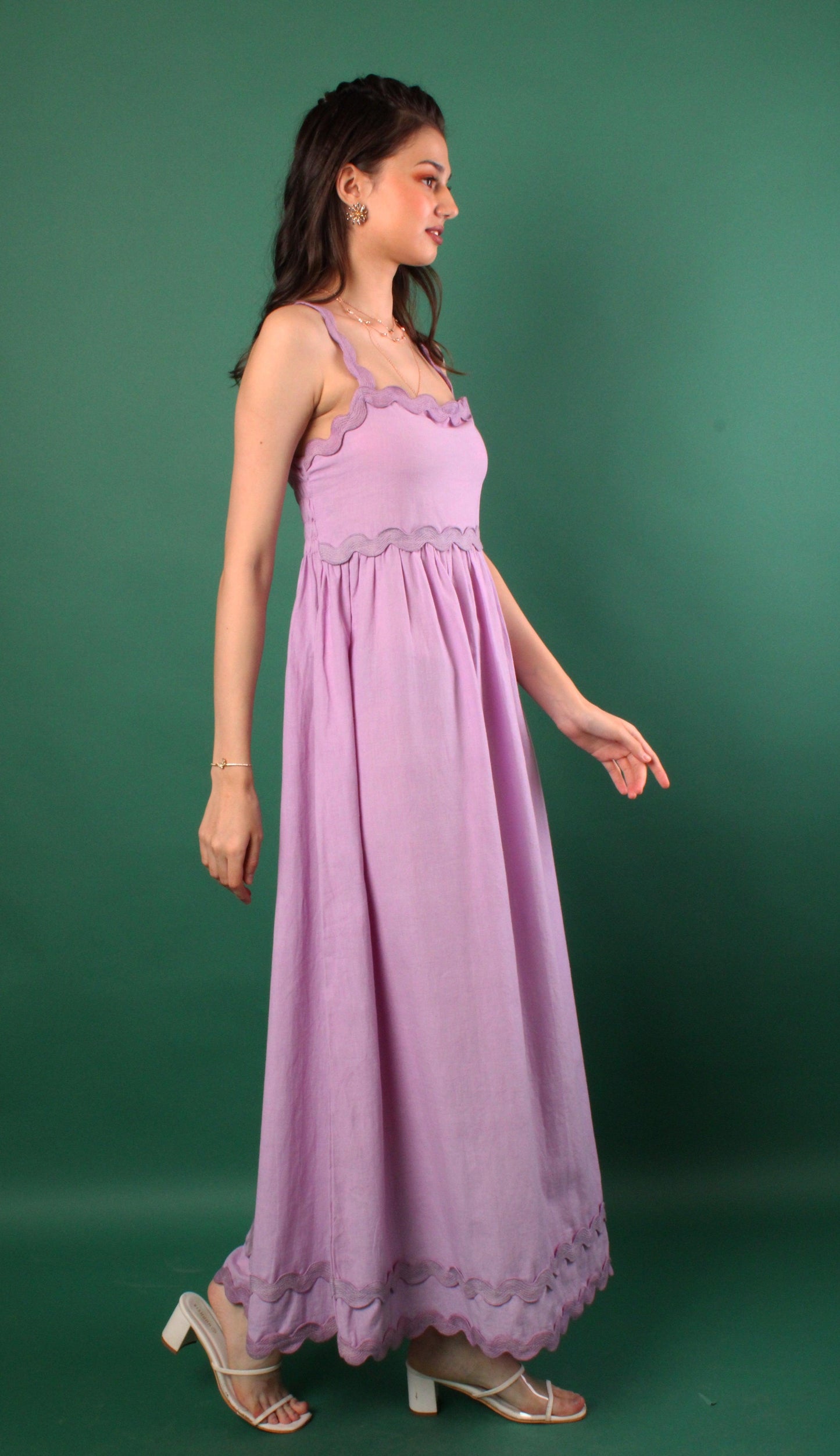 Pansy Purple Long Dress