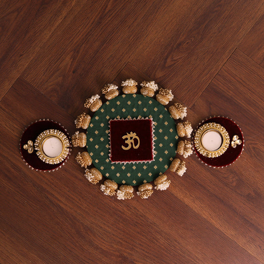 Black & Green Reversible Festive Rangoli