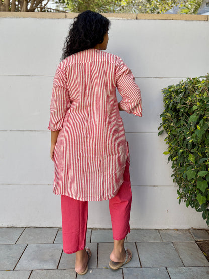 Noori Linen Red Co-ord Set