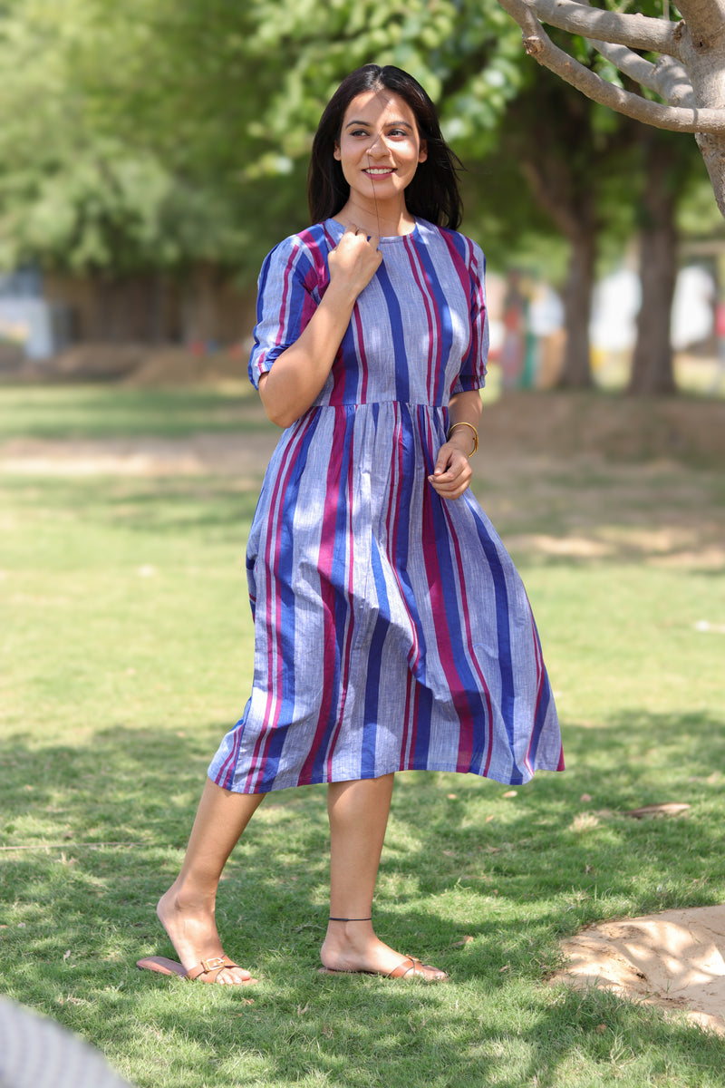 Stria Midi Dress