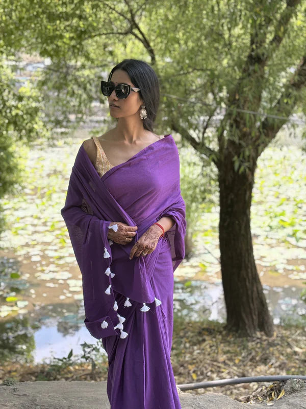 Natural Dyed Mulmul Cotton Saree