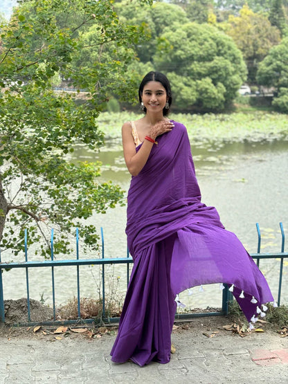 Natural Dyed Mulmul Cotton Saree