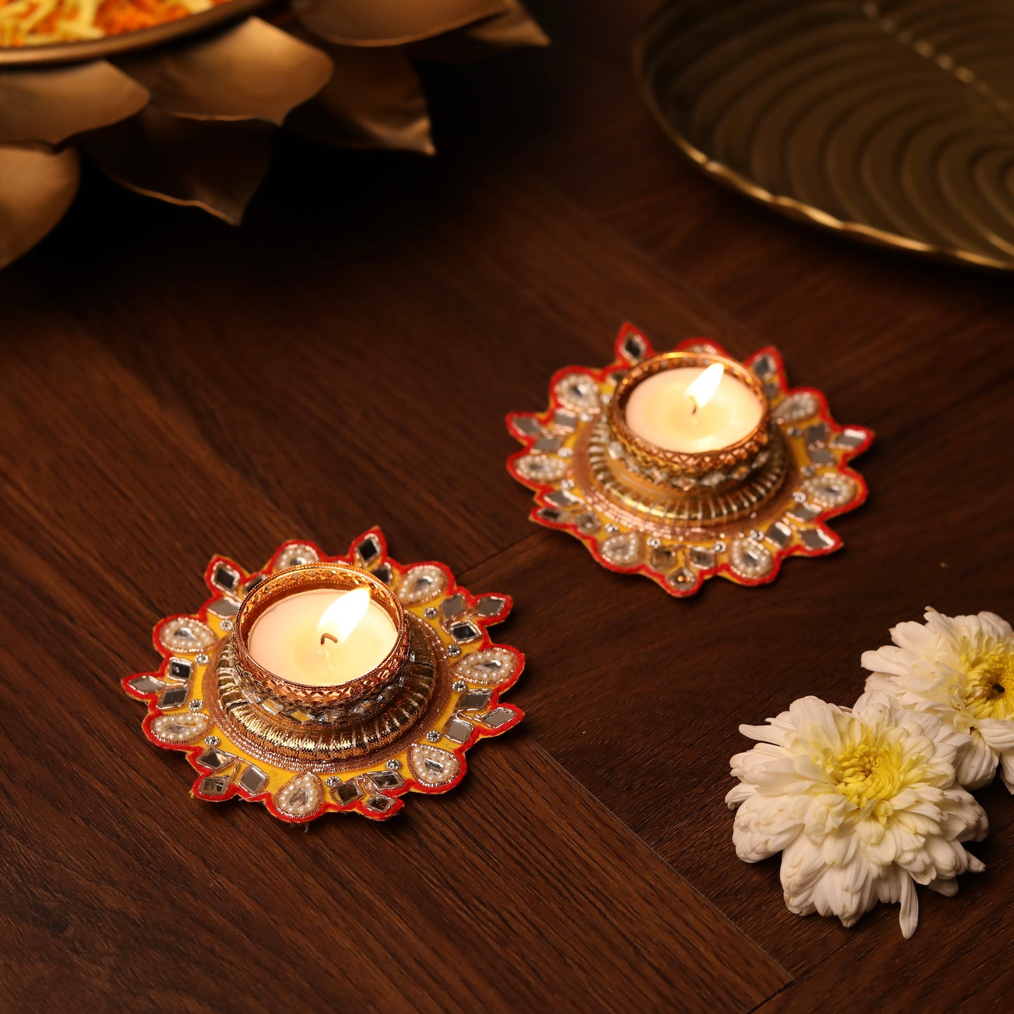 Mirror work Festive Diya