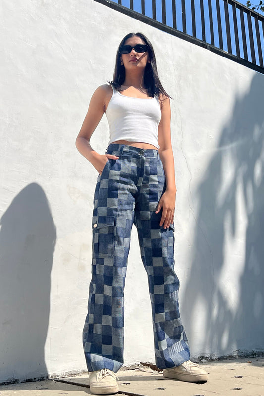 Cargo Style Matrix Checkered Pants