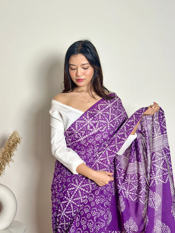 Old School Romance Handblocked Saree