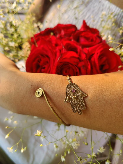 Hamsa Hand Cuff Bangle