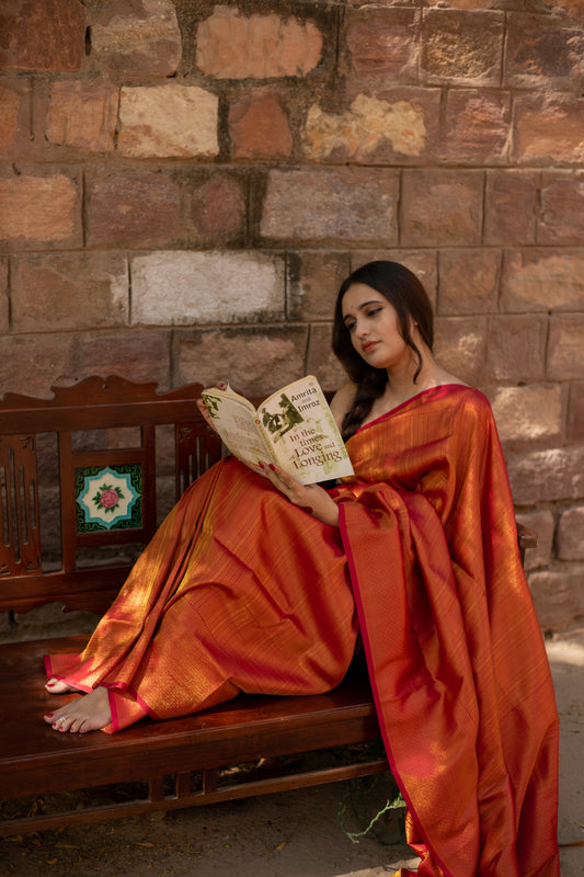 Shringar Ras Crimson Red Silk Saree