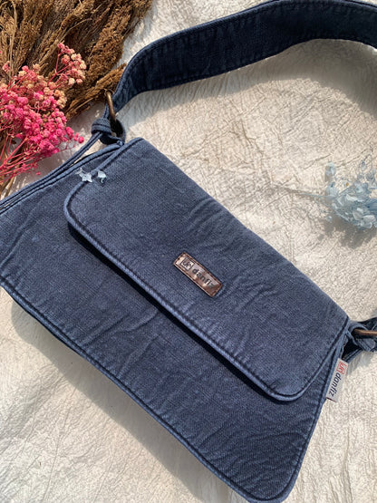 Denim Dark Blue Baguette Bag