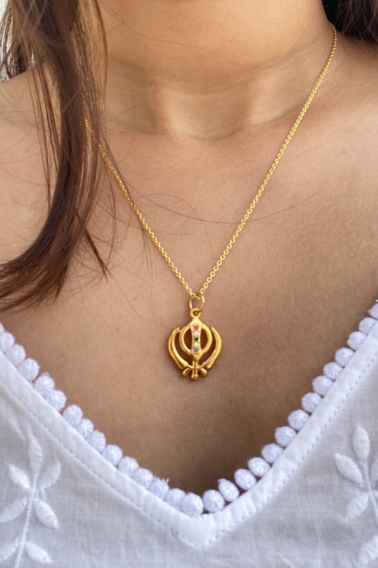Khanda Gemstone Pendant