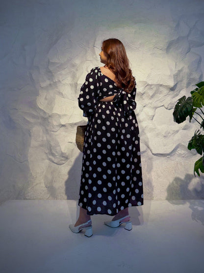 Soleia Polka Dot Midi Dress