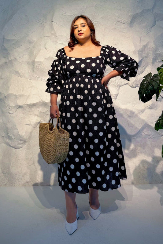 Soleia Polka Dot Midi Dress
