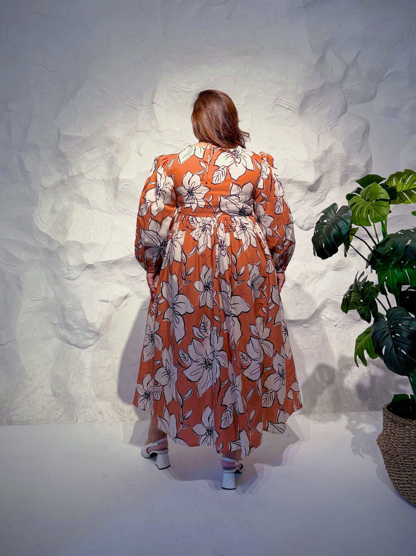Mistral Cotton Maxi Dress with Balloon Sleeves