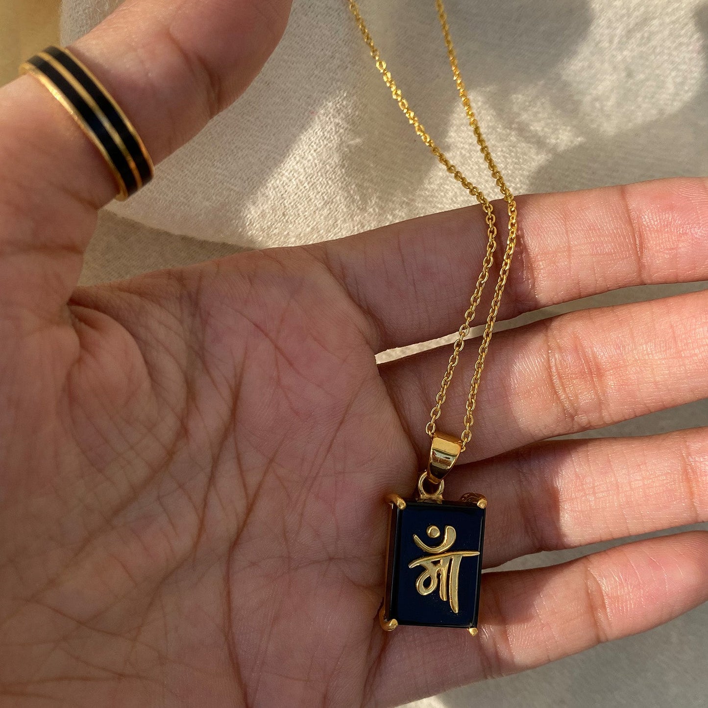Black Onyx Maa Pendant