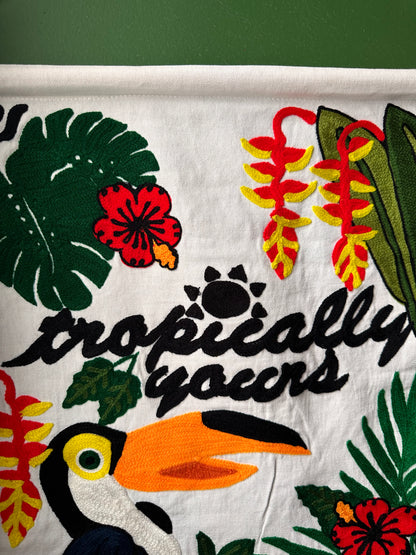 Tropically yours Multicolored Embroidered Wall