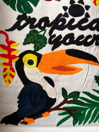 Tropically yours Multicolored Embroidered Wall