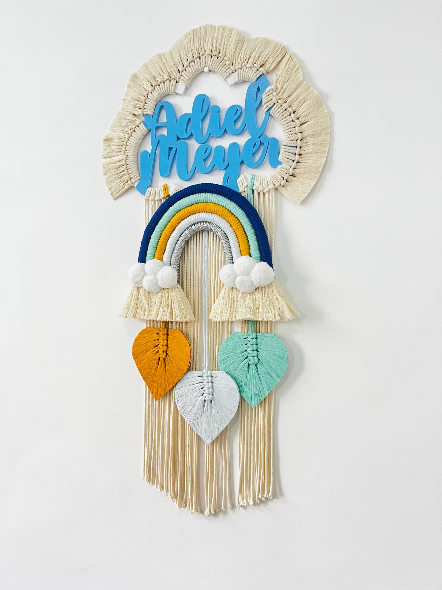 Cloud Rainbow Double Name Macrame Dreamcatcher